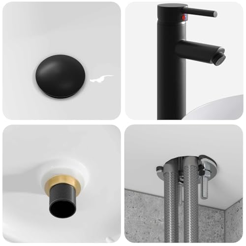 Mueble para lavabo de madera gris hormigón con almacenamiento de pared 49 cm 7