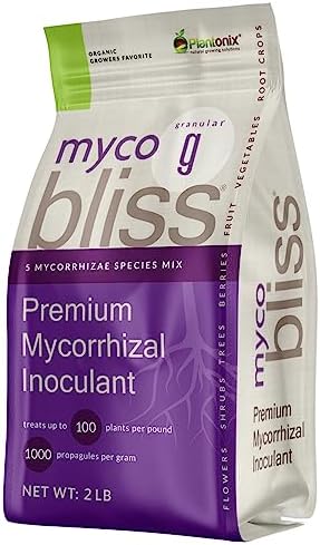Plantonix Myco Bliss Premium Mycorrhizal Fungi (5 Endo Mycorrhizae Species Mix) Fertilizer for Plants (Granular, 2lb)