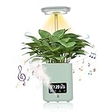 Katotey Multifunctional Intelligent Flower Pot,Indoor Desktop Green Hydroponics Planting Flowerpot with Bluetooth Speaker,Adjustable Plants LEDGrow Light,humidifier, Air Purification,Desk lamp