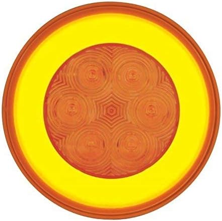 United Pacific (2) " Halo Amber 21 LED 4" Round Trailer Truck Running Turn Signal Light Kits