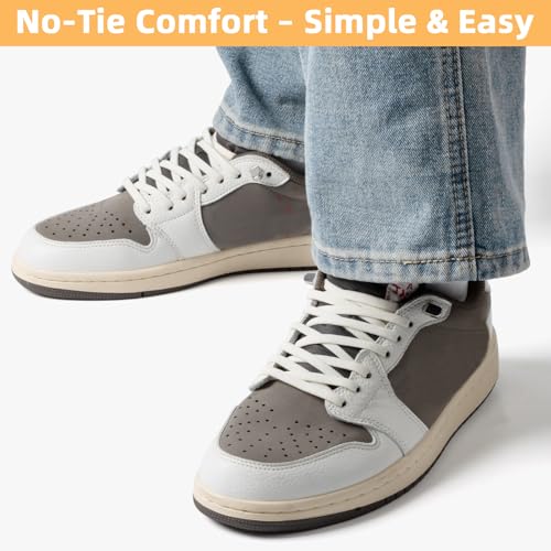 Image of Stepace 2 Pairs Elastic No Tie Shoe Laces for Kids and Adults Sneakers, Stretch Flat Tieless Shoestrings
