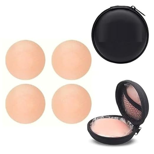 Invisible Nipple Pasties, Reusable Silicone Covers for Women, Self-Adhesive & Comfortable, 2 Pair-image-4