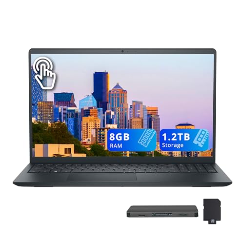 Image of Dell Inspiron 15 15.6 inch FHD Touchscreen Laptop, Intel Core i7-1355U, 8GB RAM, 1.2TB Storage(256GB SSD+1TB Docking Station Set), Intel UHD Graphics, Numeric Keypad, 720p Webcam, Wi-Fi 6, Win 11, Black