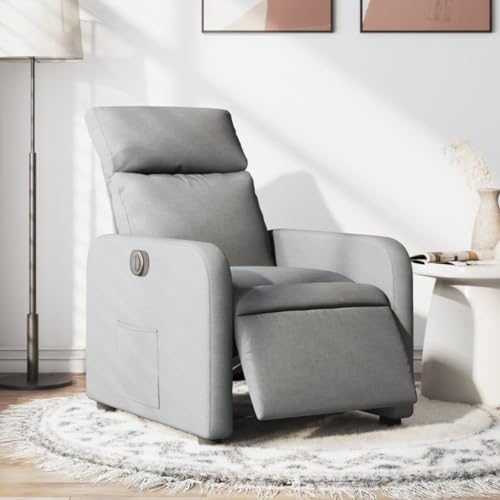 Mimdixy Sillón de relax para TV, silla de oficina, silla de relax, eléctrica, color gris claro
