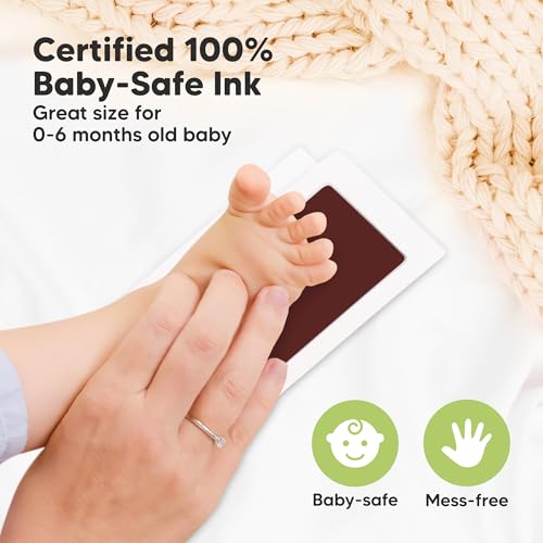 Impronta A Mano E Impronta Baby Set - 4Pcs Impronta A Mano Baby Inkkless Stamp Pad - Set Di Impronta Del Bambino, Set Di Impronta A Mano - Set Di Impronta Baby Gift - Paw Imprint Set Dog (Auburn) - 4