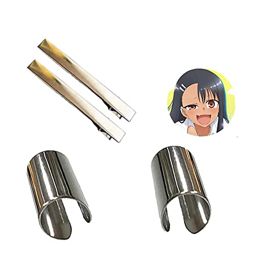 COSNOBLE Miss Nagatoro Earring + Hairpin,Anime Anime Don't Toy With Me Nagatoro San Cosplay Punk Ear Bone Clip Costume Accessories (1 pair earring + 1 pair hairpin)