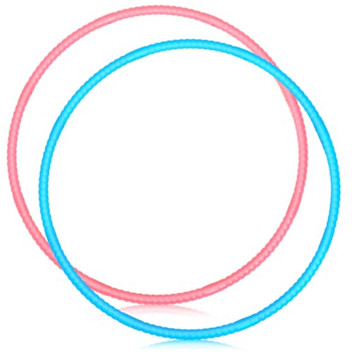 Soulchen 2 Pcs Toy Hoop Exercise Hoop Detachable Adjustable Plastic Hoops Playground Equipment for School Colored Hoops Circles Exercise Ring for Teens Dog Agility Equipment(Pink and Blue)