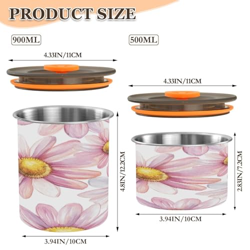 Envase Hermético de Acero Inoxidable ATTX 500 ml Rosa miniatura 2