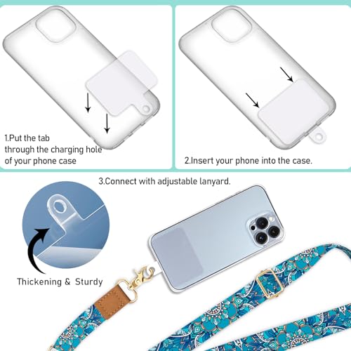Image of Piefly Cell Phone Lanyard Crossbody Wrist Strap Adjustable for Women Boho | Travel Daily Cruise, Around the Neck, Hands-free, Universal, Fit Keys ID badge, Accessories, Compatible with Most Smartphones