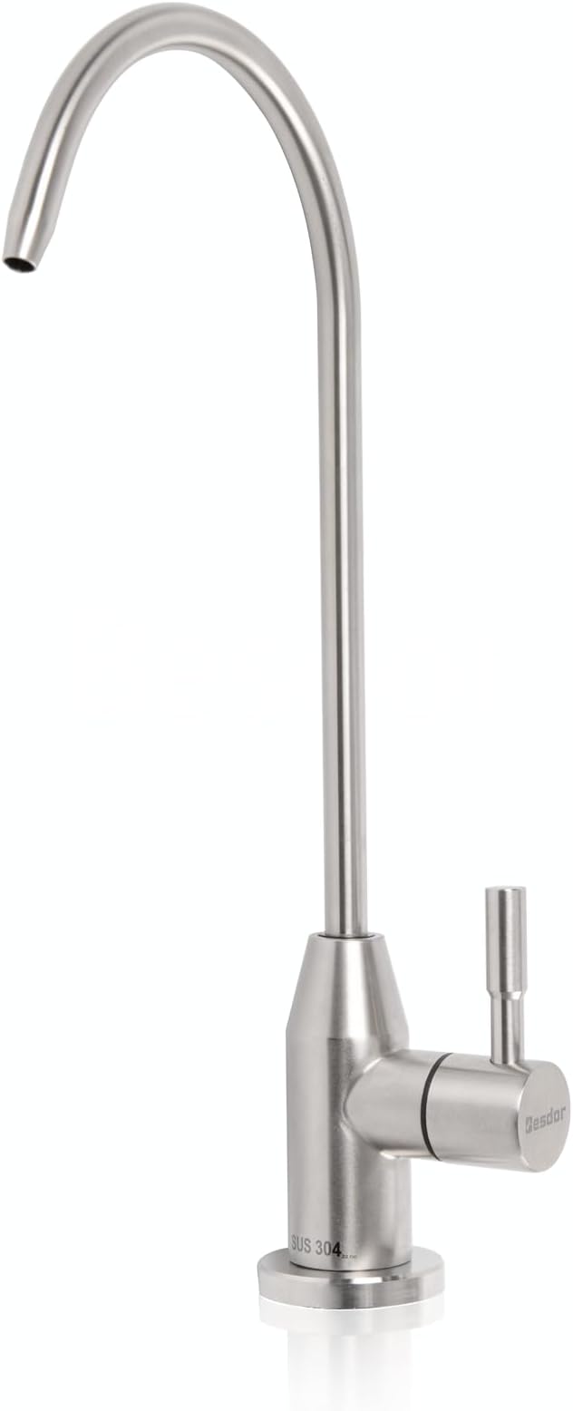 Besdor Drinking Water Faucet, Filtered Water Reverse Osmosis RO Faucet for Kitchen Sink, Non-Air Gap, Lead-Free, 304 Stainless Steel, Brushed Nickel (WF1)