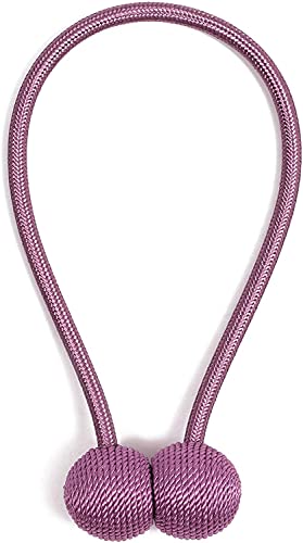 Image of Home Cloud Magnetic Curtain Tiebacks Curtain Drape Holdbacks Clips Rope Holder Buckles for Home Bedroom Office (1 Pair 2pcs, Purple)