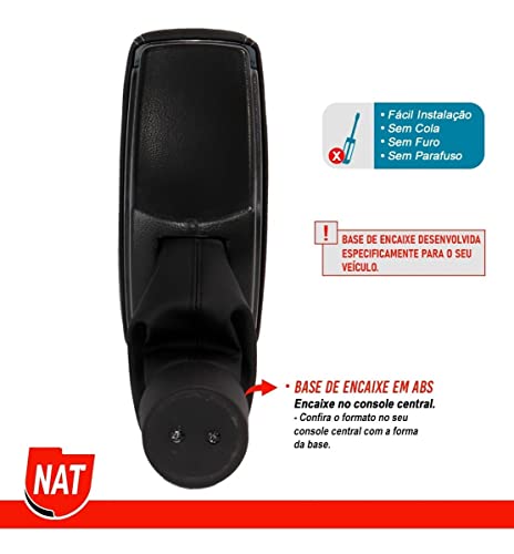 Apoio De Braço Volkswagen Up 2014 Até 2018, Nat, 100709, Preto/ Linhas Pretas