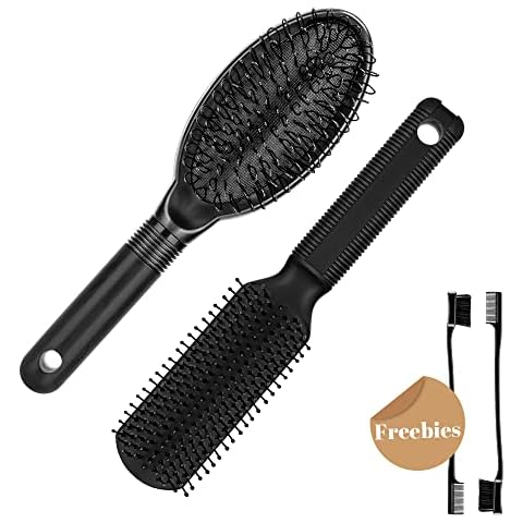 Dreamlover Wig Brush for Synthetic Wigs, Synthetic Wig Brush for Human Hair, Wig Comb for Lace Front, 4 Pieces Cover