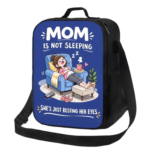Mom Mothers Day Birthday Family Lunch Bag Insulated Thermal Lunch Box With Shoulder Strap & Handle For Men And Women