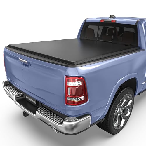 Soft Roll-Up Tonneau Cover Fit for Dodge Ram 1500 2019-2025 (Only for New Body), Fleetside 6.4 Ft Bed (No Ram Box)