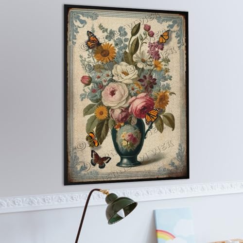 Rompecabezas de 1000 Piezas con Flores Francesas para Adultos - Rompecabezas de Madera Romántico para Noches de Calma, Decoración Artística para Ella miniatura 4