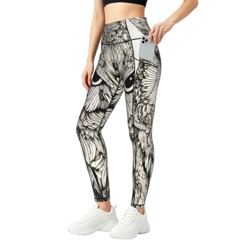 Pantalones de yoga holgados y leggings de descanso con diseño de pájaros para mujer