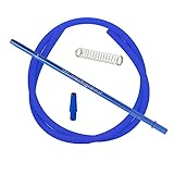 DIAMOND HOOKAH Premium Shisha Alumundstück mit Gravur 36 cm lang + Feder + Matt Silikonschlauch 1,50m + Schlauch Adapter Shisha Wasserpfeife Zubehör - Passend für alle handelsüblichen Shishas (Blau)