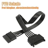 GERUI 2 szt. SATA 15-pinowy przedłużacz zasilania SATA męski na żeński płaski kabel do dysku twardego zasilacz HDD SSD nagrywarka DVD dysk