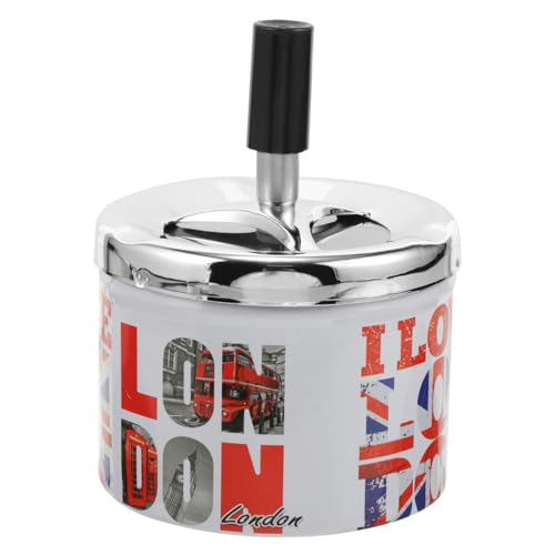 GLEAVI Posacenere Per Sigari in Metallo Posacenere Spegnimento Automatico Souvenir Da Londra Pratico Per Uso Domestico