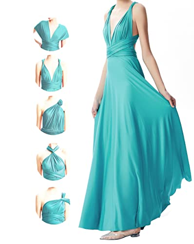 Robe infinie pour demoiselle d'honneur, robe de mariée pour femme, robe ample pour grandes tailles, robe longue maxi convertible multi-usages, Turquoise,...