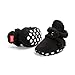 Botas de Niño Calcetín Invierno Soft Sole Crib Raya de Caliente Boots de Algodón para Bebés (6-12 Meses, Negro, Tamaño de Etiqueta 12)