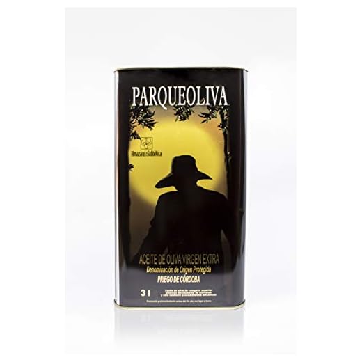 PARQUEOLIVA Aceite de oliva virgen extra. Caja de 4 latas x 3 litros