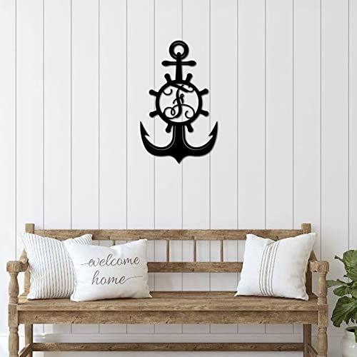 Ancre nautique en métal signe monogramme F, le cadeau idéal pour lui - 4