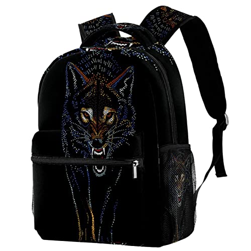 Sac à dos étudiant loup féroce pour le campus et les loisirs