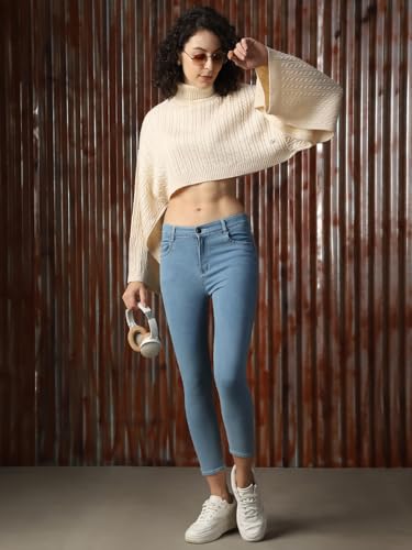 Image of High Star Women Acrylic Knitted Boxy Fit Turtle Neck Full Sleeves Sweaters 52