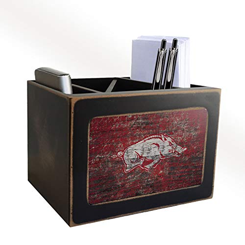 Fan Creations Arkansas Razorbacks Distressed Team Logo Desktop Organizer with Team Color