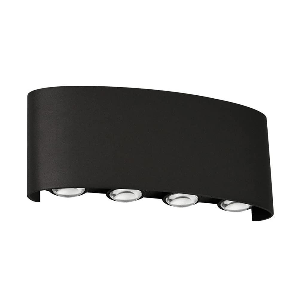 Applique murale LED 8W étanche IP65 en aluminium noir pour éclairage extérieur et intérieur