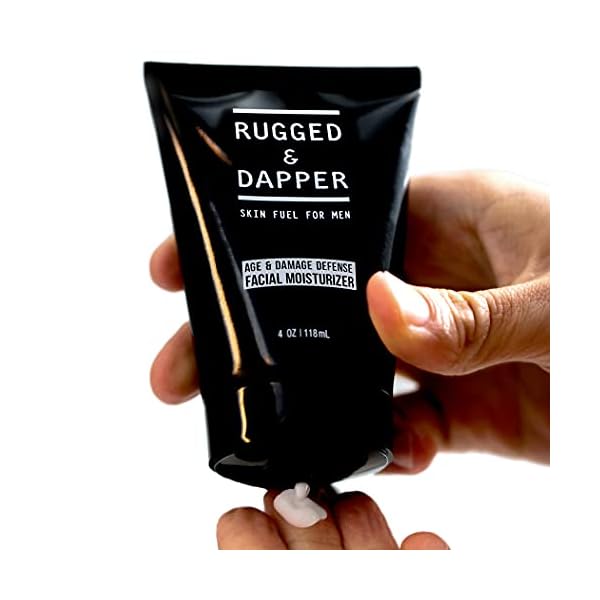 RUGGED-DAPPER-Age-Damage-Defense-Facial-Moisturizer-Dual-Purpose-Face-Lotion-Aftershave-for-Men-4-Oz RUGGED & DAPPER Age Defense Mens Face Moisturizer | 4oz | Hydrating Mens Face Lotion | Unscented + Anti- Aging Formula for Clear Skin | Natural Ingredients | Made in USA