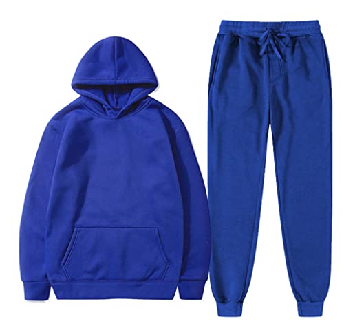 Survêtement d'automne homme Kiioouu polaire bleu taille S ensemble chaud à poche