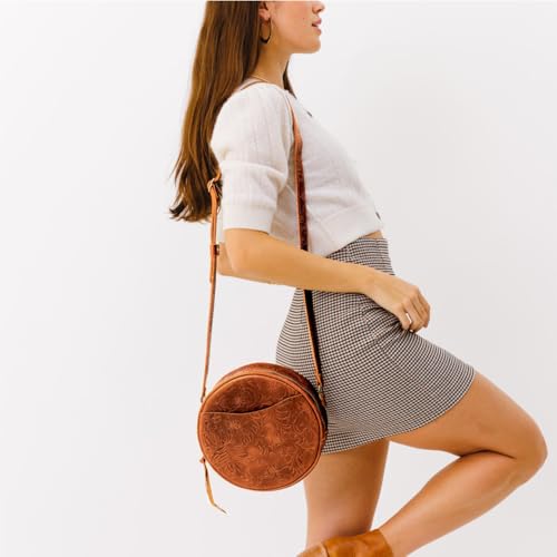 Image of Portland Leather Goods Circle Crossbody Bag for Women - Handmade from the Finest Full-Grain Hides