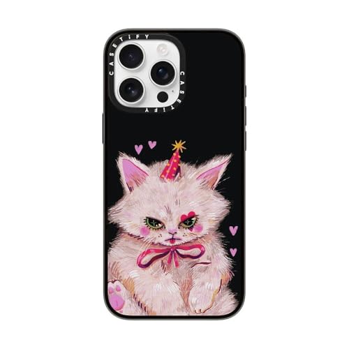CASETiFY Compact iPhone 16 Pro Max Case [4 ft. 2X Military Grade Drop Protection/Slim/Lightweight] - Clown Kitty - Clear Black