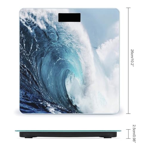 Báscula digital de baño Ocean Waves con vidrio templado miniatura 2