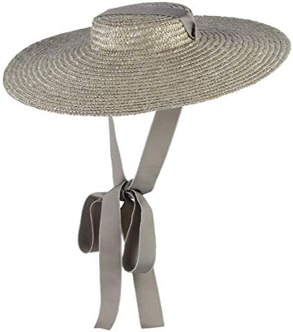 DEMU Women Ladies Vintage Straw Boater 