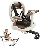 DioPaiB Kindersitz Fahrrad Vorne, 360° drehbar Sicherheits-Fahrradsitz mit Rückenlehne (Beige)