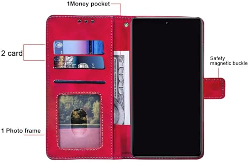 Image of Excelsior Flip Cover for Xiaomi Redmi Note 15, Poco M8 | Premium PU Leather | 360 Degree Protection (Red)