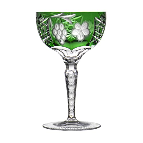 Ajka Marsala Emerald Green Lead Crystal Champagne Coupe Glass 7.1 oz - Single Unit