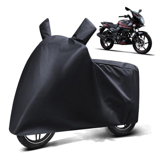 Image of FABTEC Waterproof Bike Body Cover Compatible with Bajaj Pulsar 220F, A2 (Black)