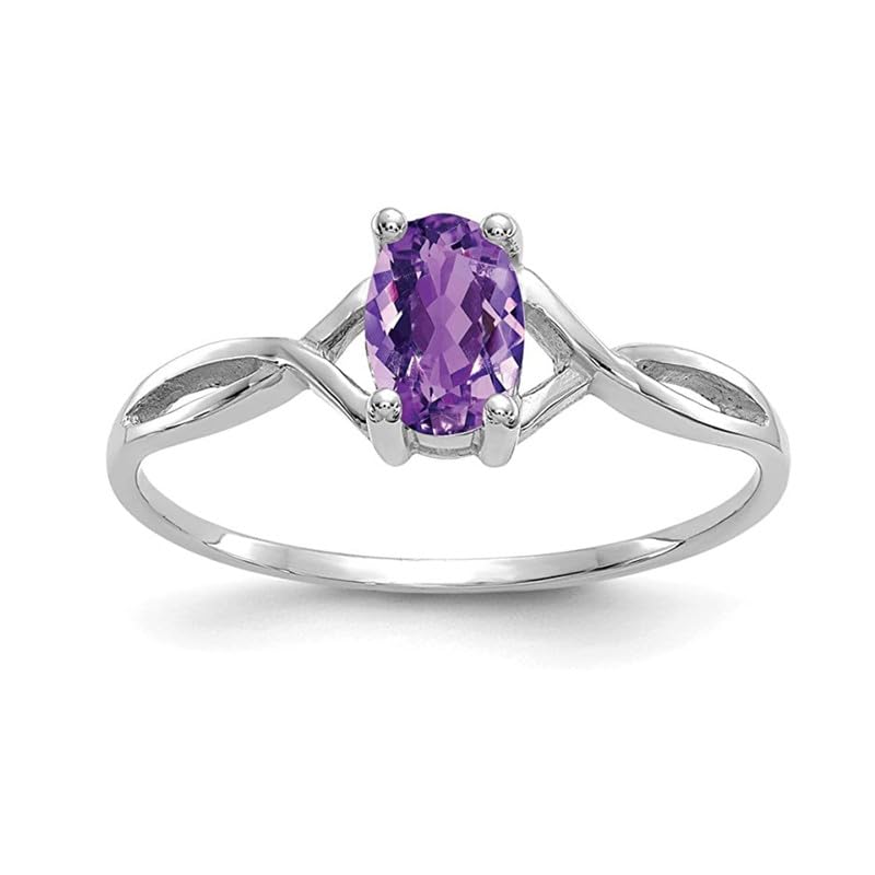 Bague améthyste argent 925 contre le ternissement, solitaire pour femme