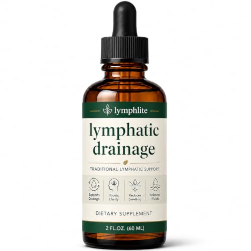 Lymphatic Drainage Drops - drenaje linfático gotas with Cleavers, Red Clover, Stillingia Root & Prickly Ash Bark, Vegan & Alcohol-Free, 2 Fl Oz