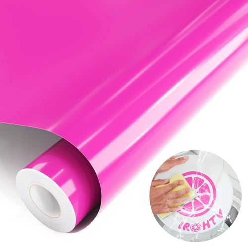 IROHTV Glossy Pink Permanent Vinyl for Cricut, 12in x 6FT Adhesive Vinyl, Removable Vinyl Permanent for Smooth Surface, Indoor and Outdoor Use