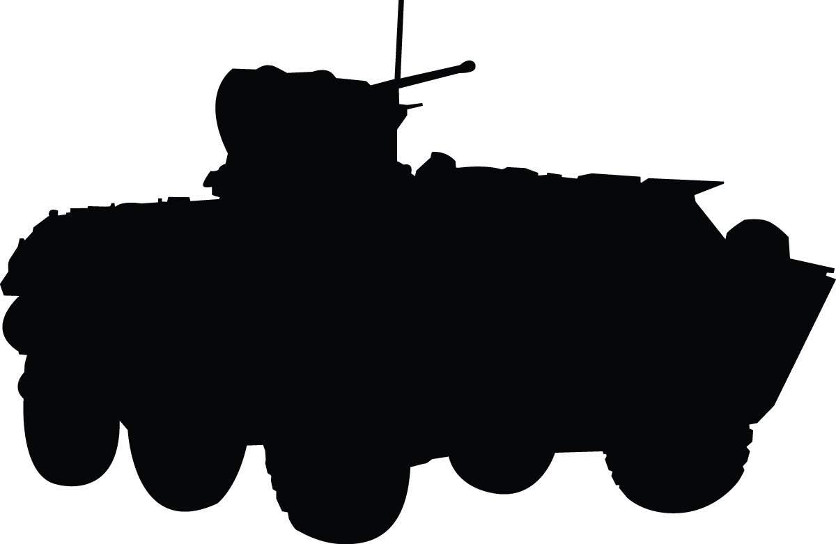 Haynes Military Armored Vehicle Silhouette Wall Decal Cutout 31"x48"