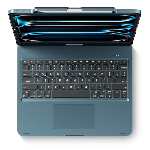 edaiser Swivel Keyboard Case for iPad Air/Pro 13" & 12.9" 3rd-6th Gen Blue by edaiser - Used condition - US$42.99