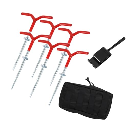 Piquets de sol pour abri de glace haute résistance avec kit adaptateur de perçage
