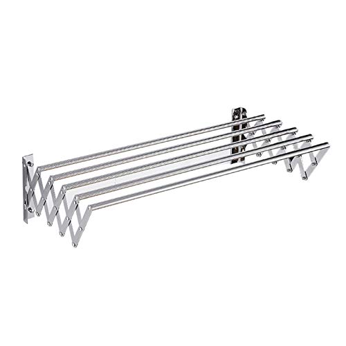Étendoir mural en acier inoxydable 50cm 5 bâtons pliant