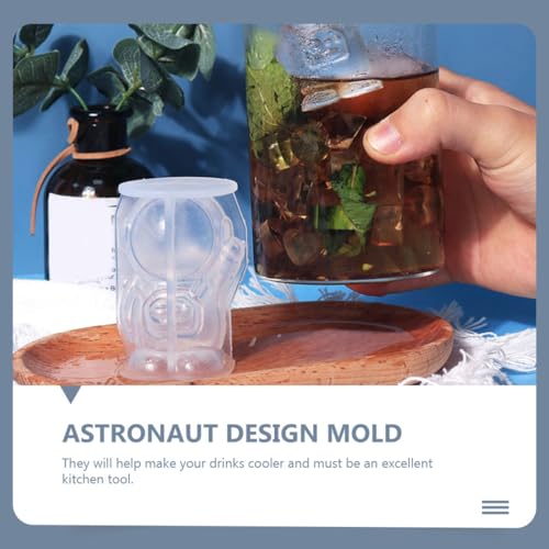 Molde de silicona Lurrose forma astronauta para hielo miniatura 6